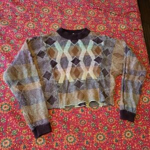 Free People Fuzzy Cropped Sweater
